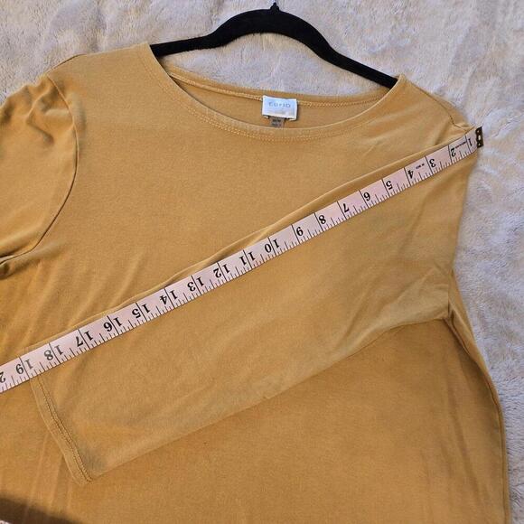 Cupio Momen's Mustard Yellow 3/4 Sleeve Tunic Top Size Medium - Picture 7 of 7